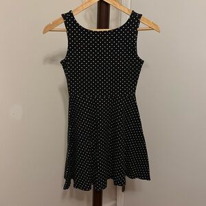 Polka dot mini dress bowtie back